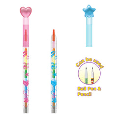 CART12- Non-sharpening Color Pencil with Star & Heart Topper