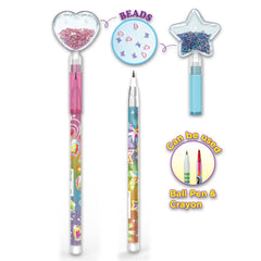 Non-Sharpening Pencil with Heart & Star + Beads Topper