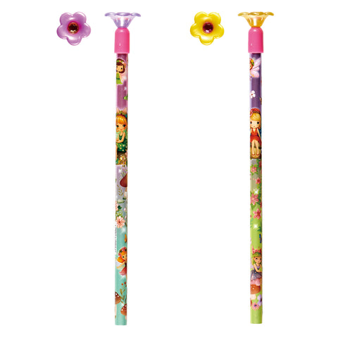 VERT284 Wooden Pencil with Flower Topper