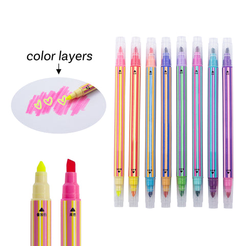 XBNOA002 Dual-tip Color Layer Marker Pack of 8