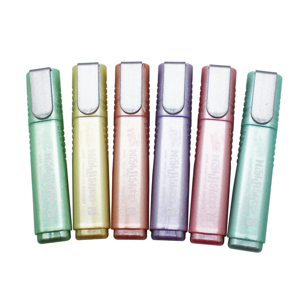 Flat Glitter Highlighter, Pack of 6