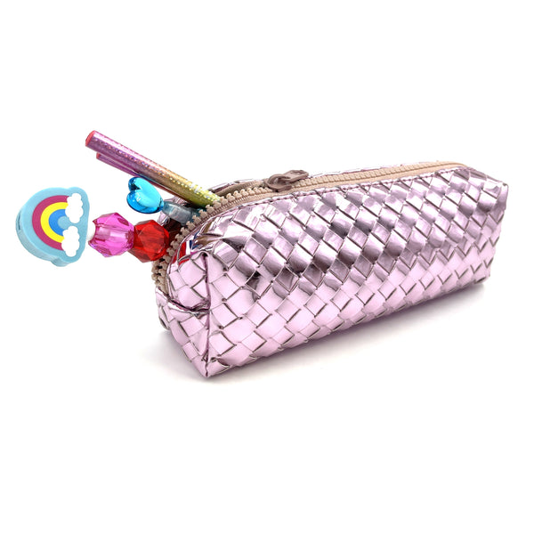 RCNO024  Pink Weave Pencil Bag