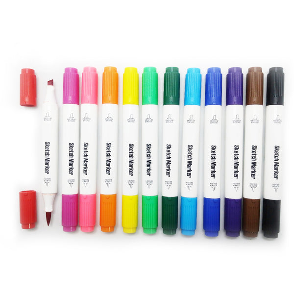 Two Ends Sketch Marker Set 6/pk, Assorted