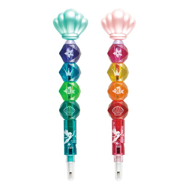 ADBT06 4 Refills Diamond Stacking Crayon & 1 Refill Ball Pen With Shell Topper