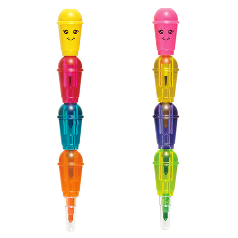 AIBE01 4PCS Slurpee Shaped Stacking Crayon and Pencil