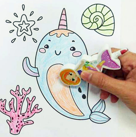 CGFE33 Mermaid 3 Colors in 1 Erasable Crayon