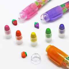 LEOT01 Rocket Erasable Crayon With Fruit Eraser Topper