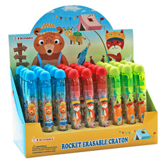 LLOZ01 Erasable Rocket Crayon With Eraser (Animal Shape Crayon)