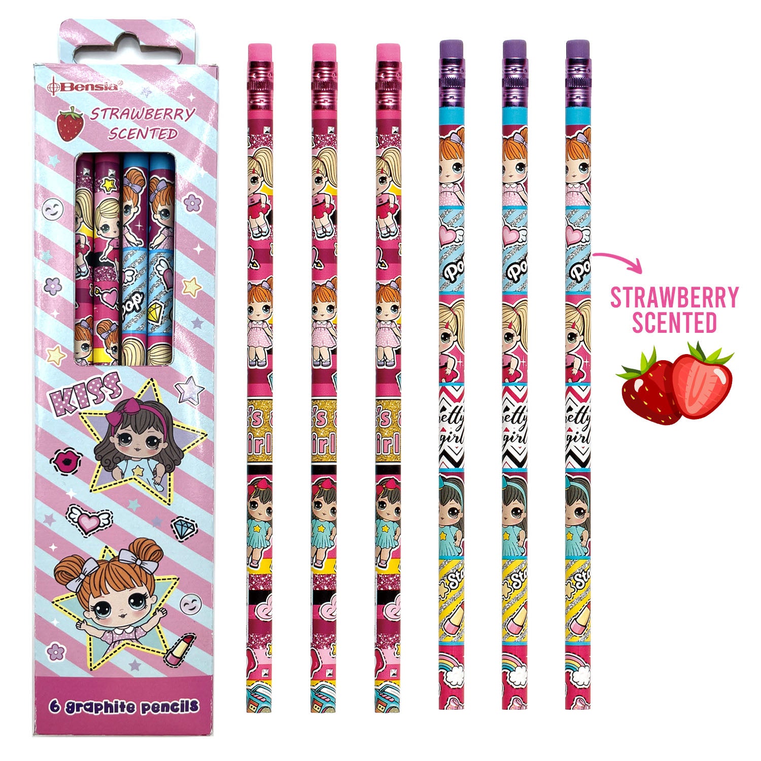 VENO213 Wooden Pencil with Eraser, Scented