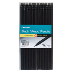 WCNO165 Black Wooden Pencil with Eraser